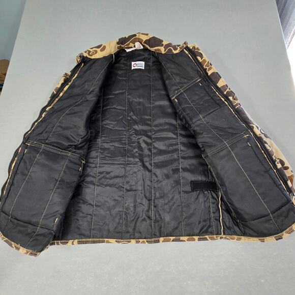 Vtg Sports Afield Insultated Camo Men's Hooded Full Zip Hunting Jacket Medium - Picture 4 of 15